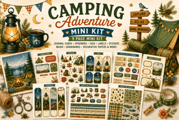 Camping Adventure Mini Kit Printable