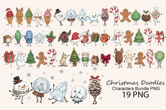 Christmas Characters PNG Bundle for Crafts