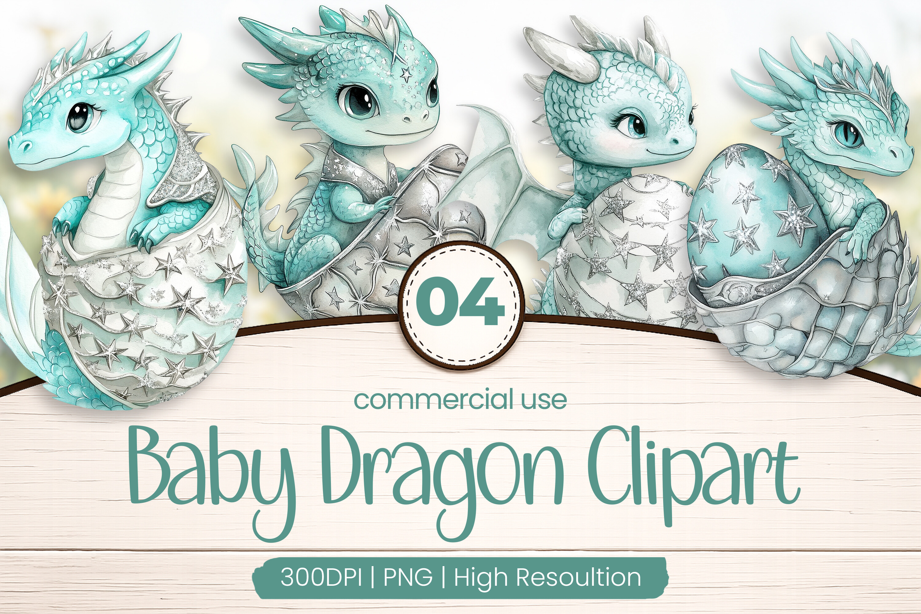 Crystal Baby Dragons Clipart PNG Graphic by Artify Hub Studio ...