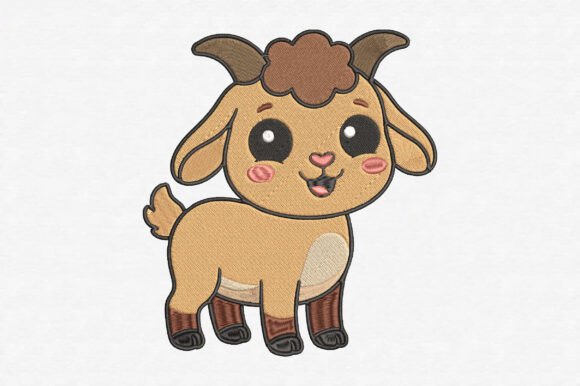 Cute Baby Goat Embroidery Design