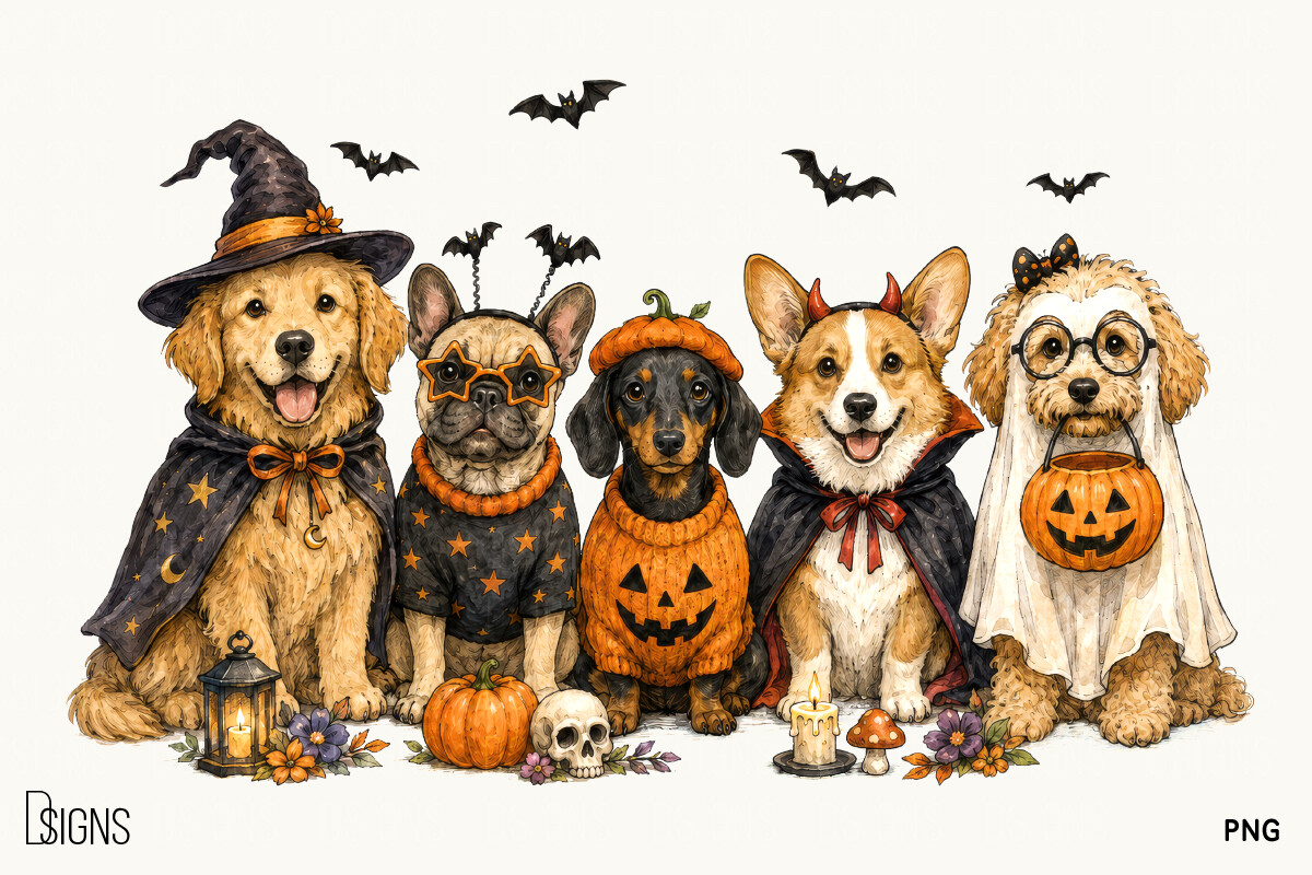Cute Halloween Dog Lover — Halloween PNG design preview
