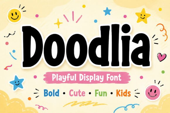 Preview specimen of Doodlia display font