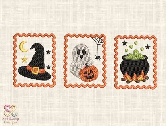 Halloween Stamp Trio Embroidery Design