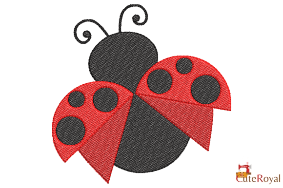 Ladybug with Open Wings - 6 Sizes