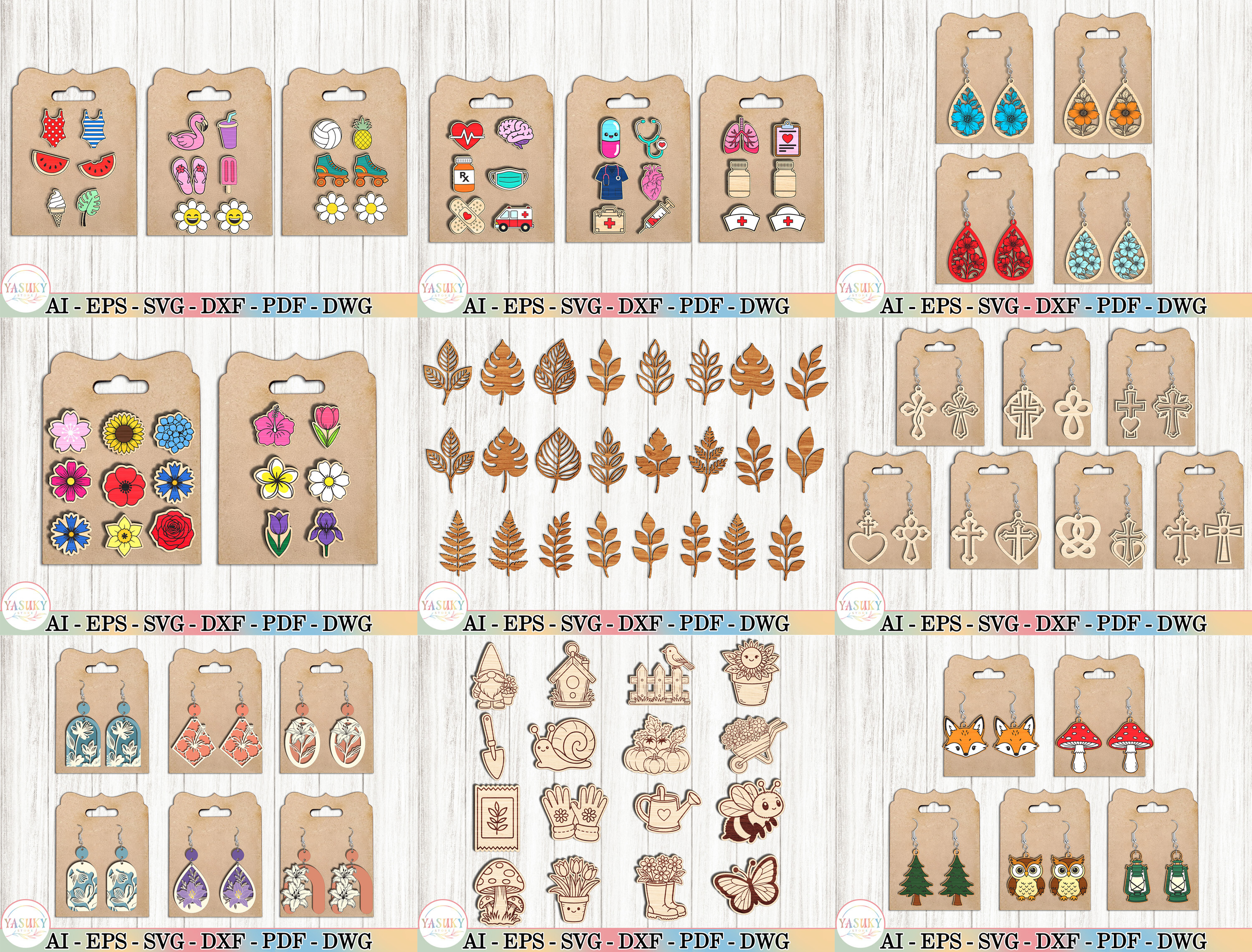 Laser Cut Earrings SVG Bundle