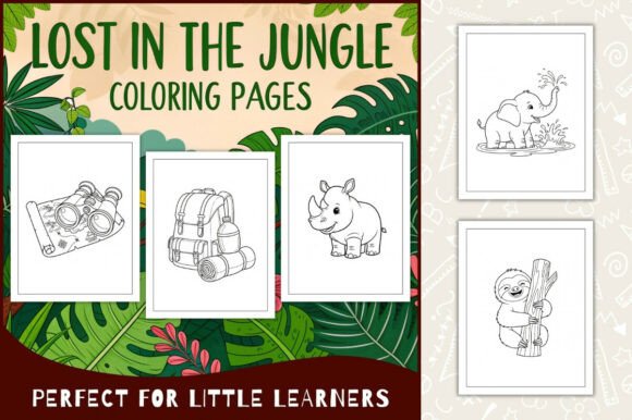 Lost in the Jungle Coloring Pages
