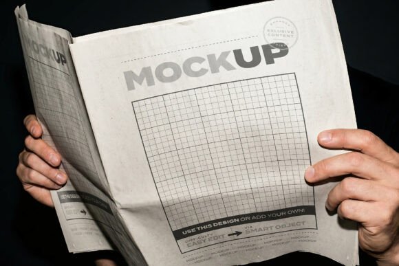 Newspaper Hard Flash Mockups (Editable C