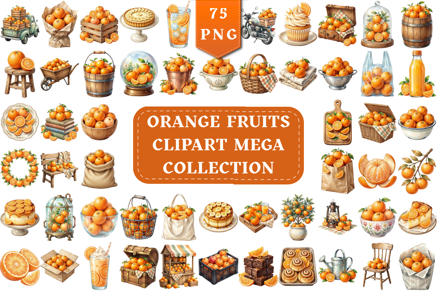 Orange Fruits Clipart Mega Collection