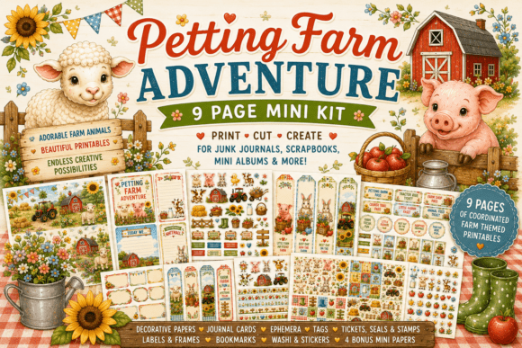 Petting Farm Mini Paper Crafting Kit