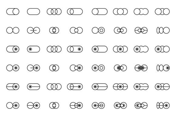Set of Abstract Shape Element Design