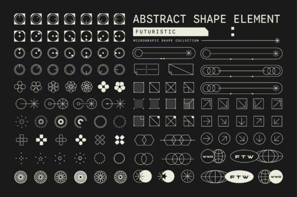 Set of Futuristic Shape Element Design