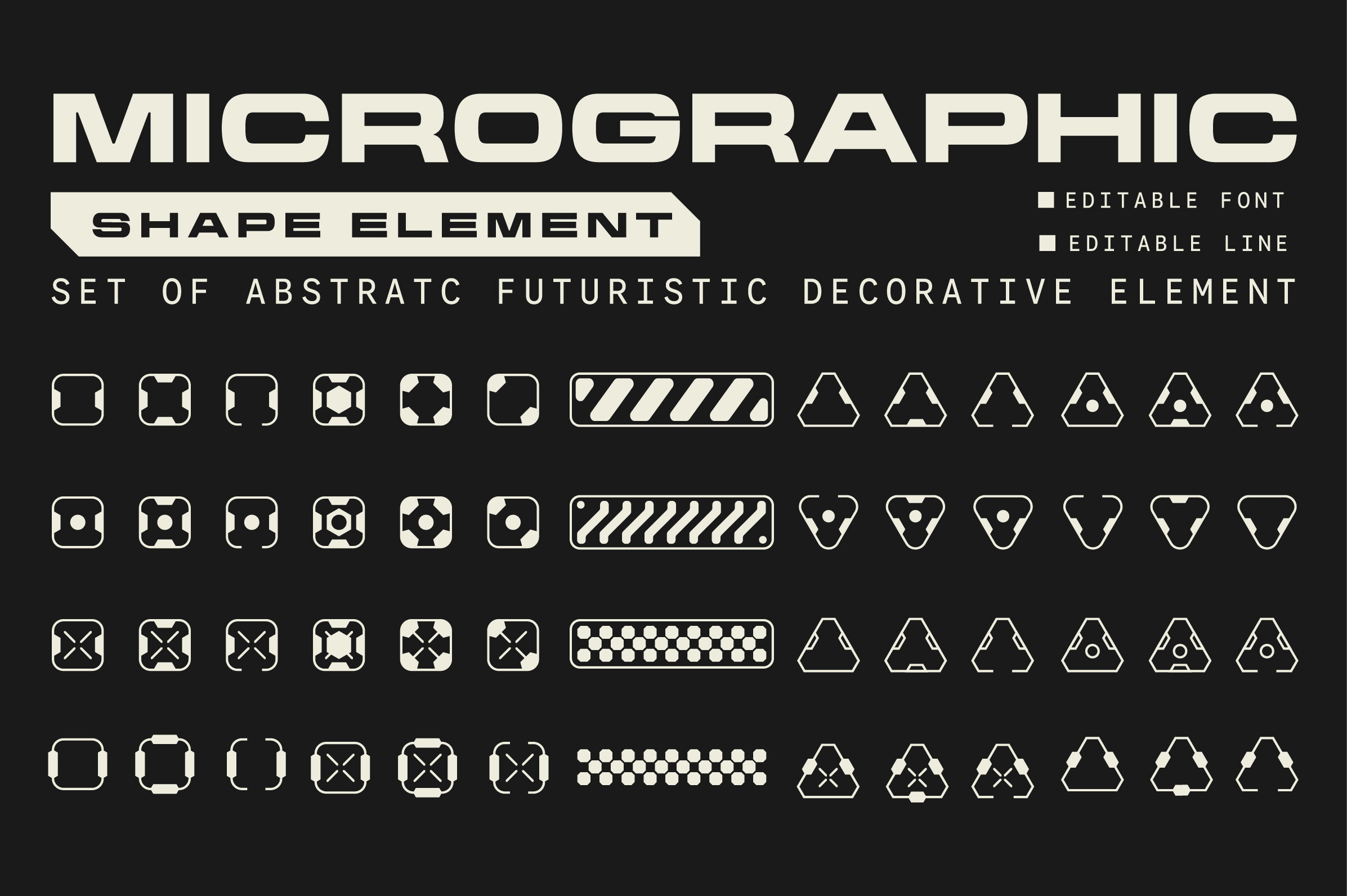 Set of Futuristic Shape Element Design