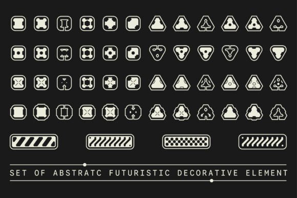 Set of Futuristic Shape Element Design