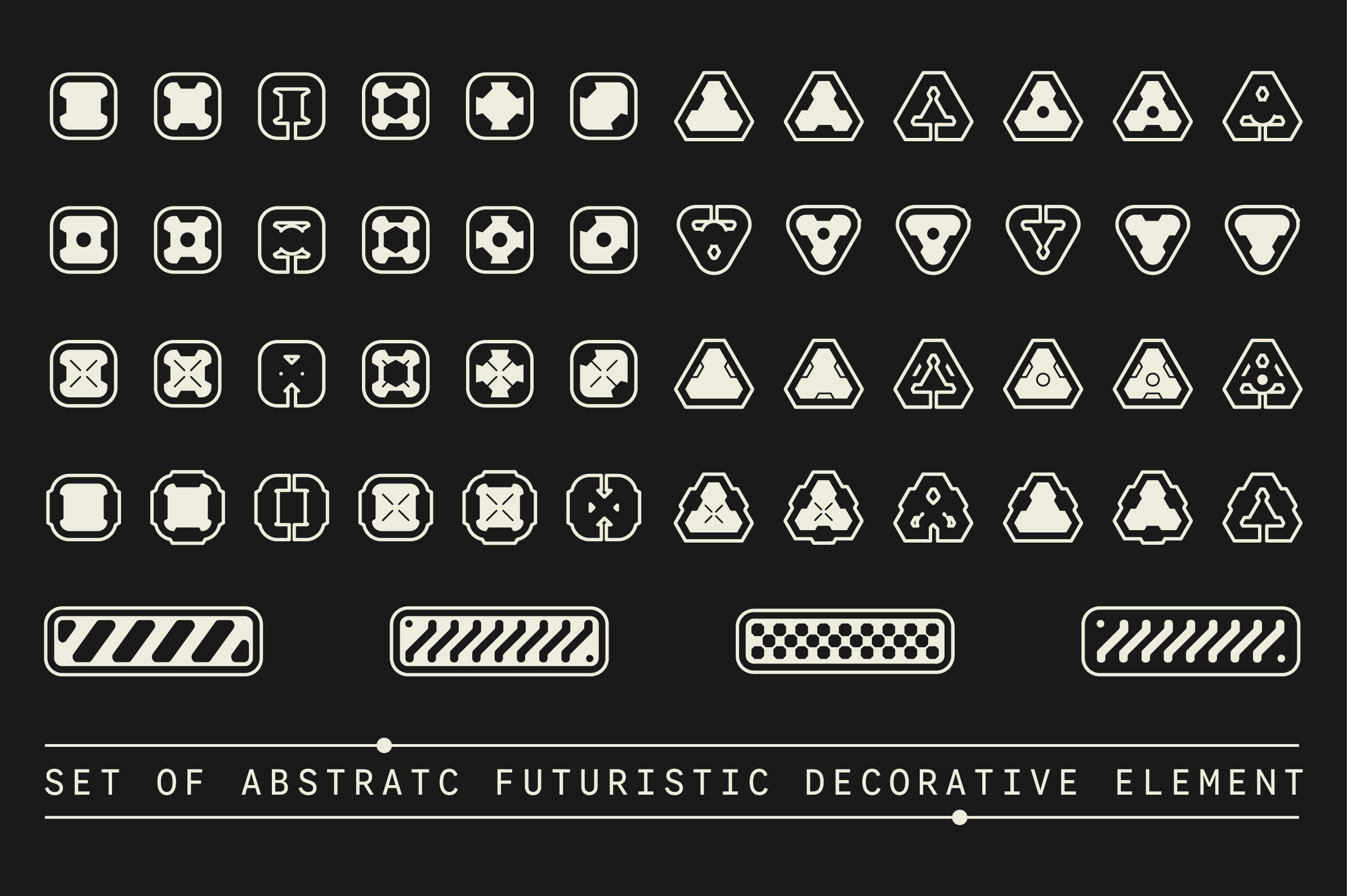 Set of Futuristic Shape Element Design