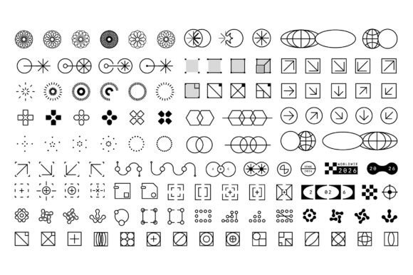 Set of Futuristic Shape Element Design