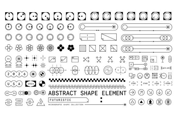 Set of Futuristic Shape Element Design