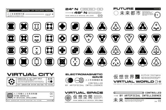 Set of Futuristic Shape Element Design