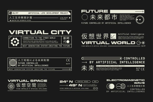 Set of Micrographic Label Element Design