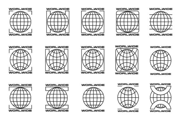 Set of Micrographic Globe Element Design
