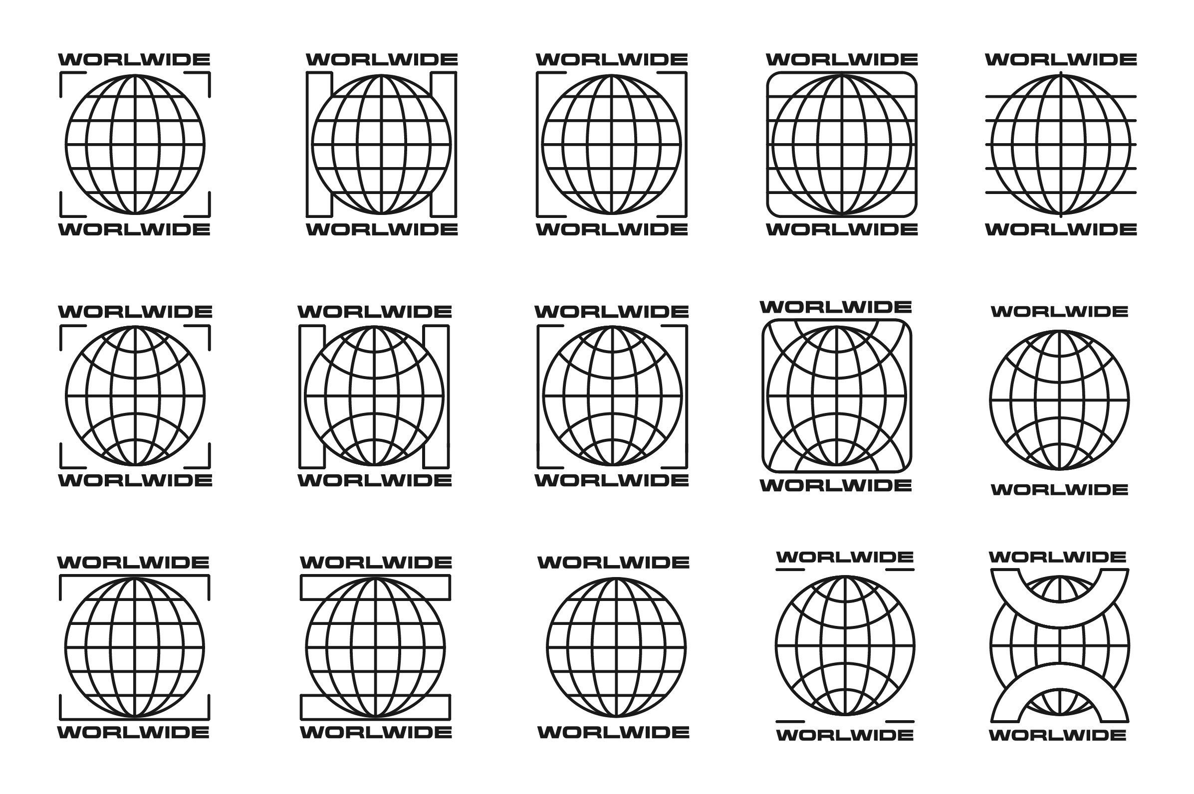 Set of Micrographic Globe Element Design