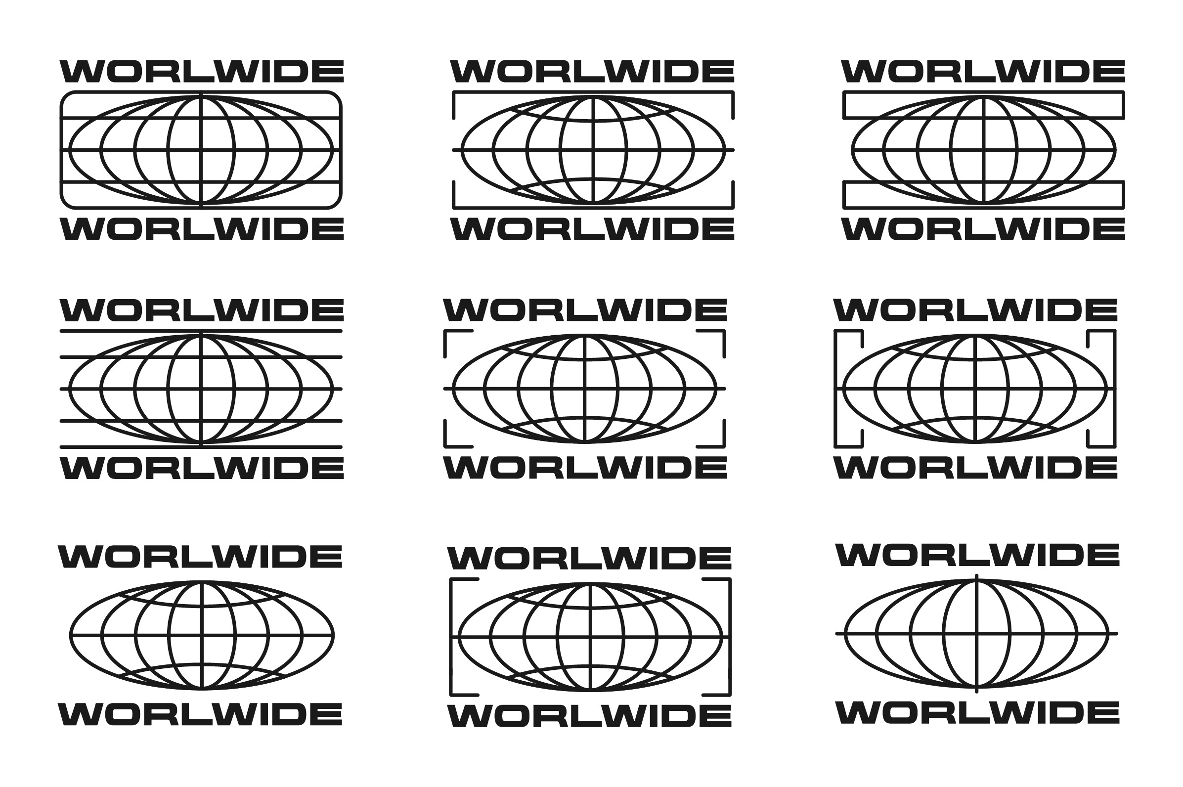Set of Earth Globe Shape Element Design