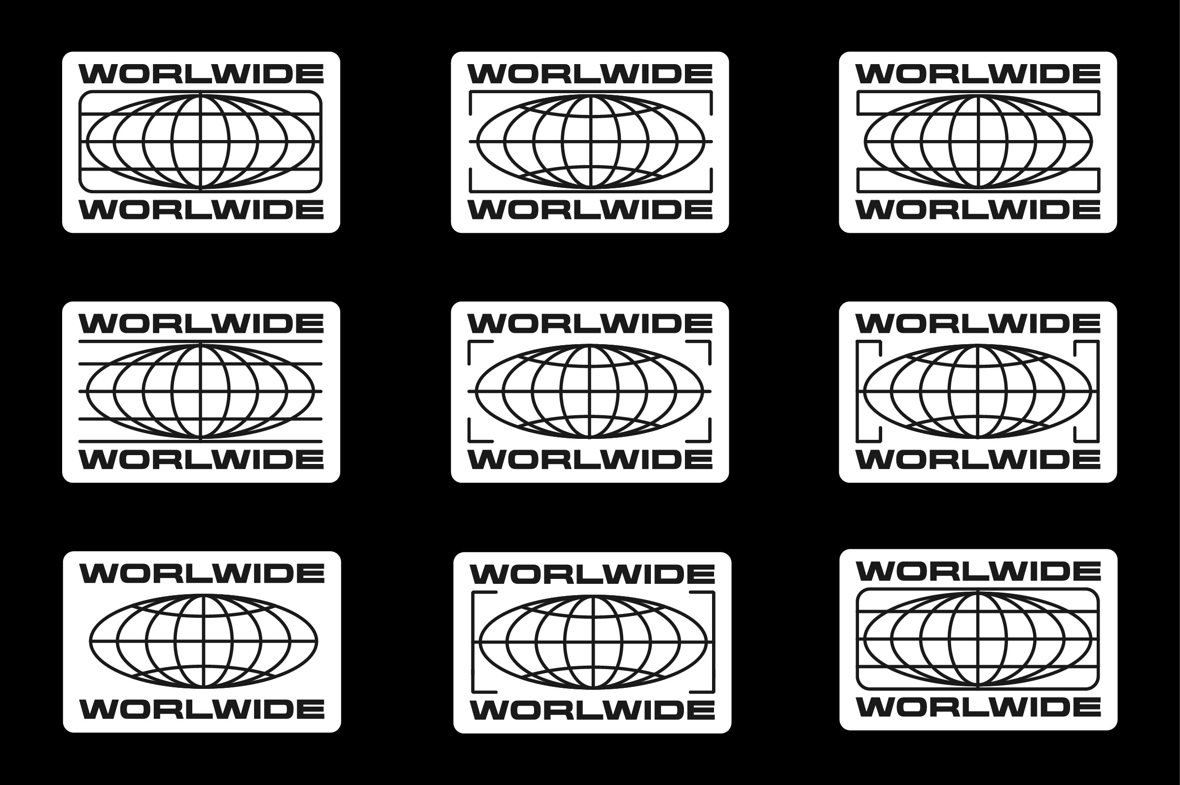 Set of Globe Shape Element Design