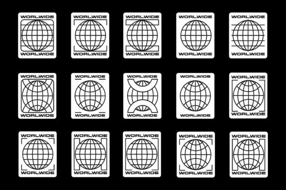 Set of Globe World Shape Element Design