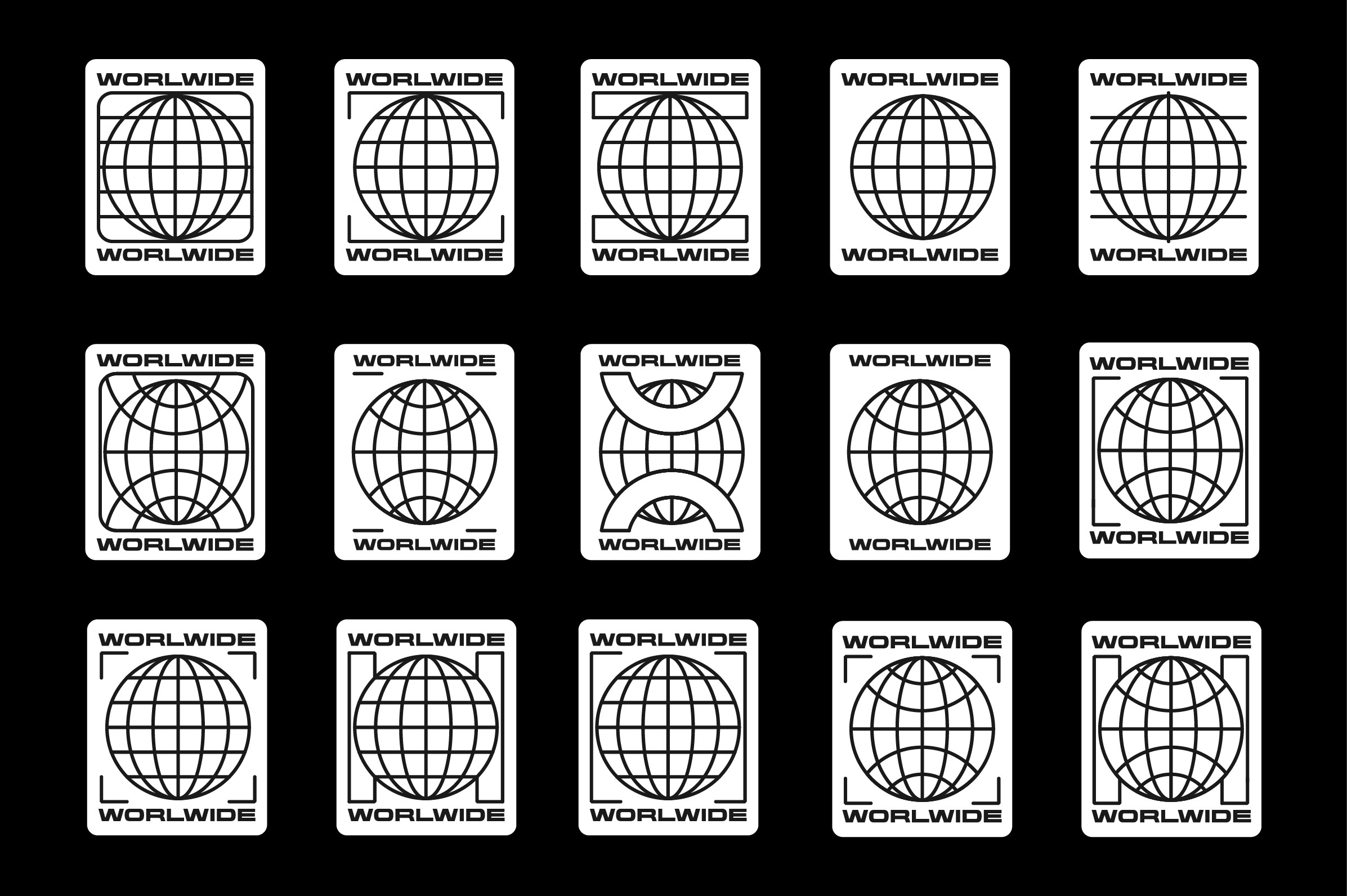 Set of Globe World Shape Element Design