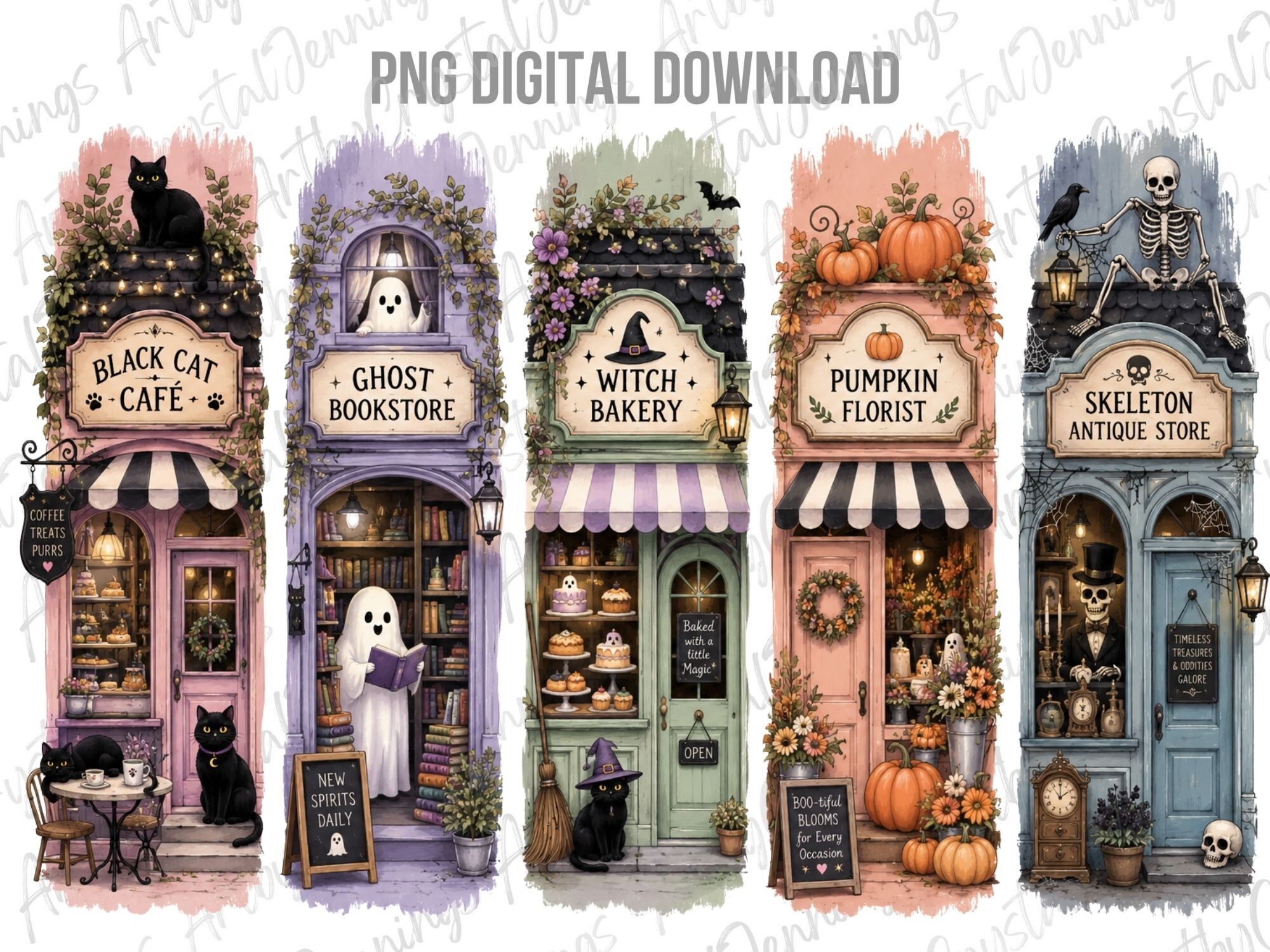 Spooky Halloween Shop Clipart — Halloween PNG design preview