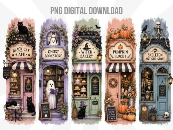 Spooky Halloween Shop Clipart PNG - Transparent Background Art - Image 2