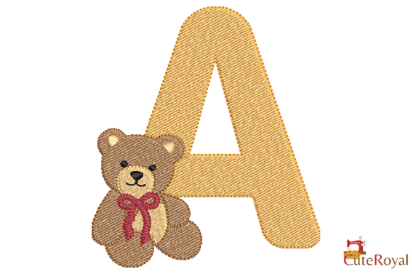 Teddy Bear Alphabet Monogram - Letter a