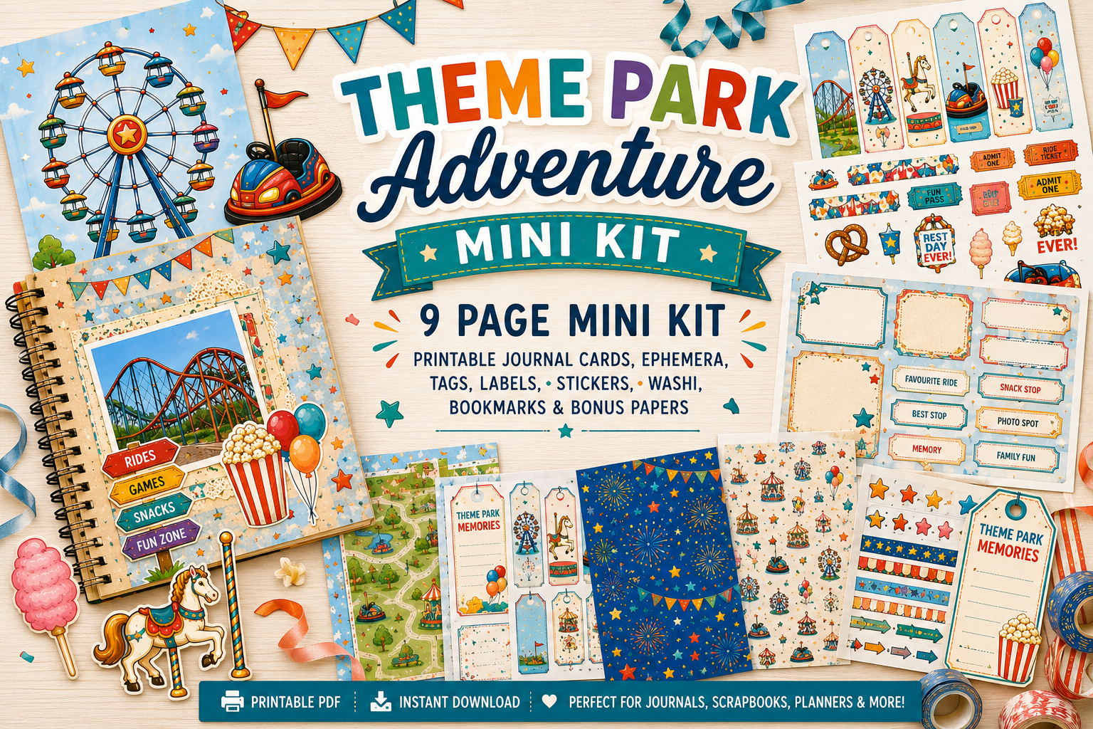 Theme Park Adventure Printable Mini Kit
