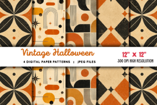 Vintage Halloween Digital Paper Bundle Graphic by Styled Stock ...