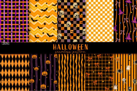 Vintage Halloween Pattern Bundle PNG