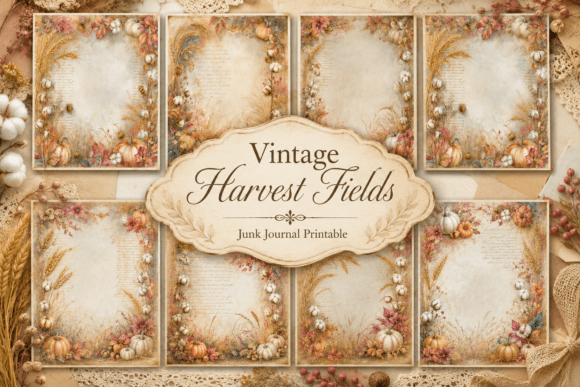 Preview of Vintage Harvest Fields Paper