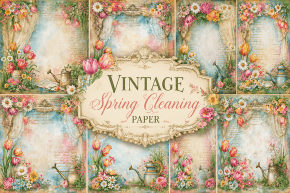 Preview of Vintage Spring Cleaning Paper