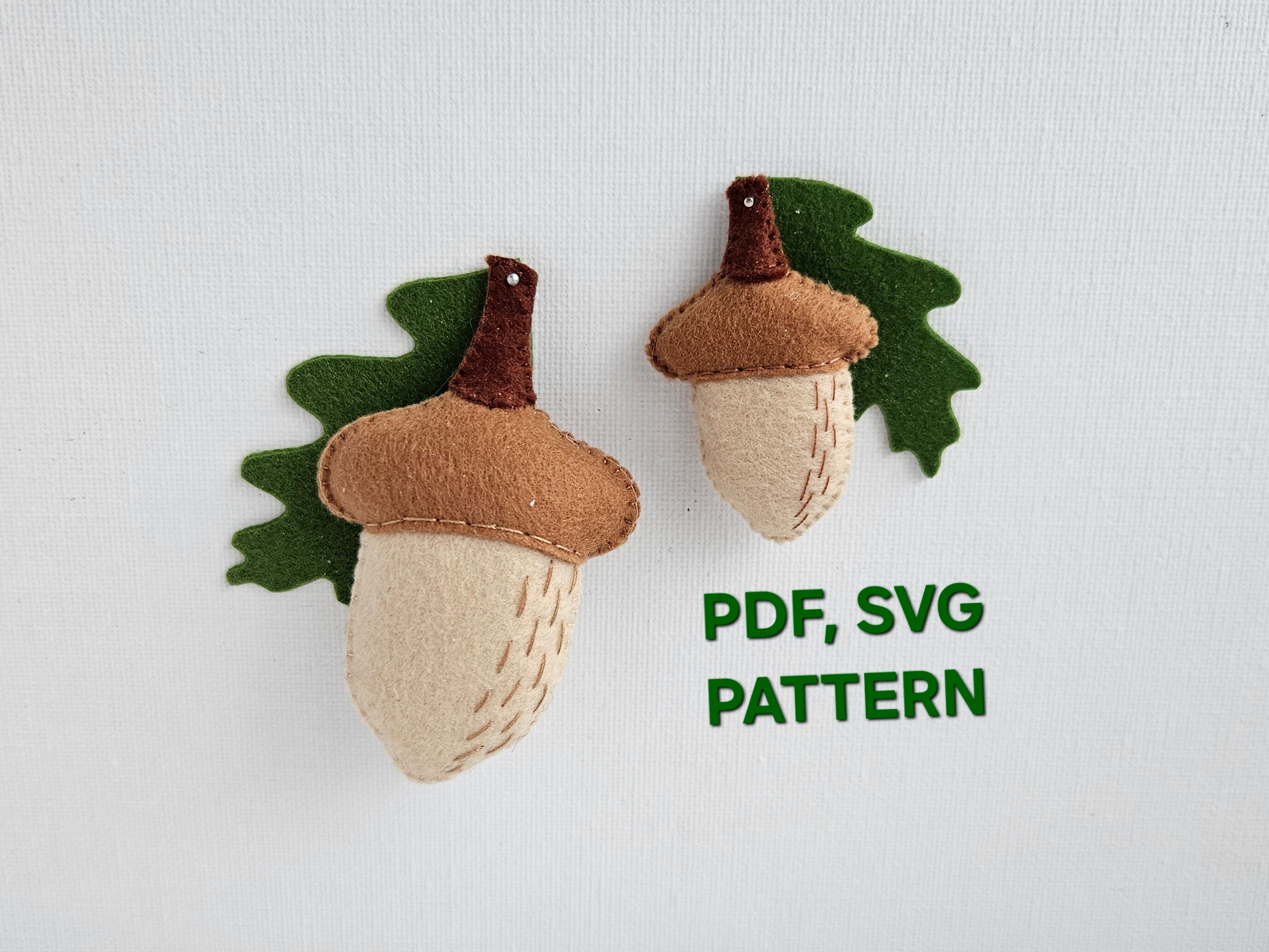 Acorn Felt PDF SVG Pattern, Woodland Toy