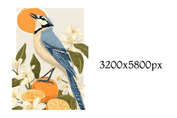 Blue Jay Bird Illustration, Blue Jay Art