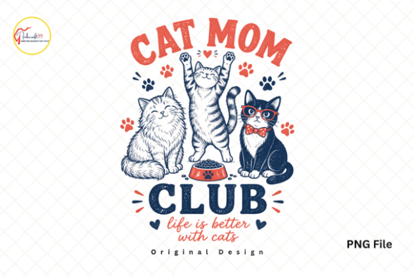 Cat Mom Club PNG, Cat Lover Mom Shirt