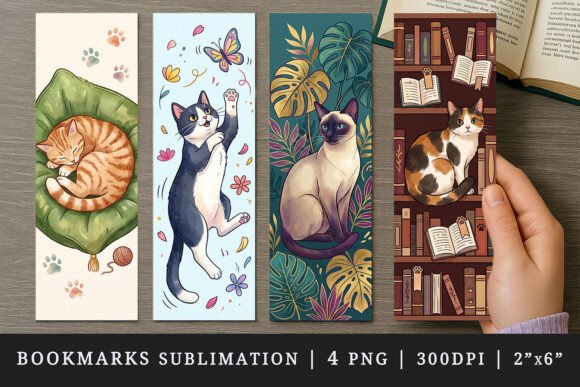 Cat Lover Bookmark Design Set