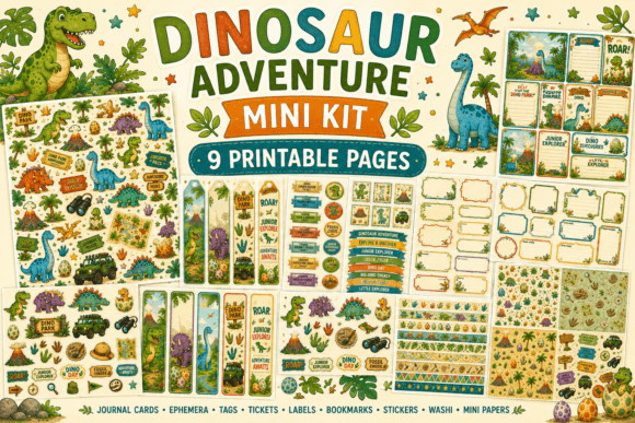 Dinosaur Adventure Mini Paper Craft Kit