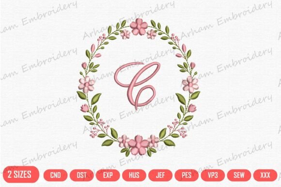 Elegant Floral Letter C Monogram