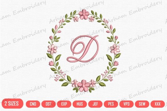 Elegant Floral Letter D Monogram