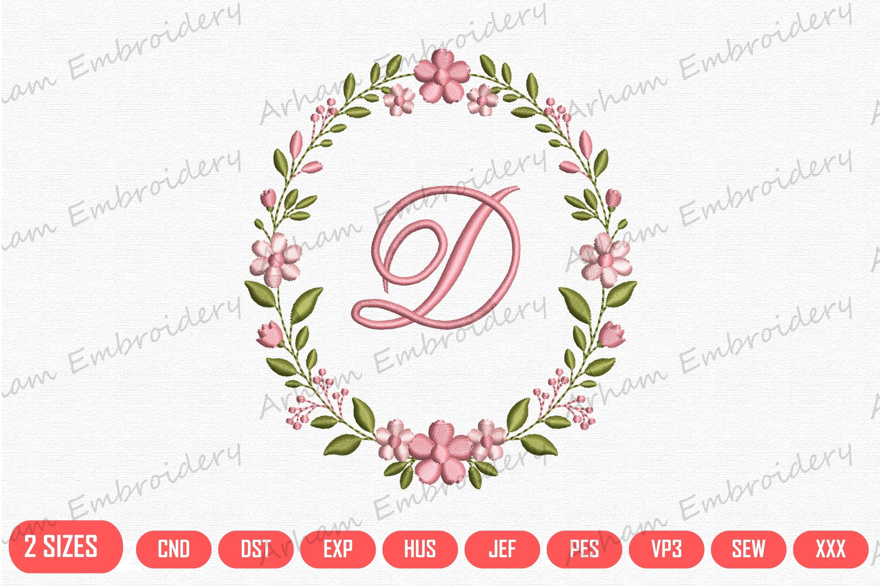 Elegant Floral Letter D Monogram