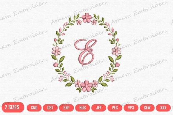 Elegant Floral Letter E Monogram