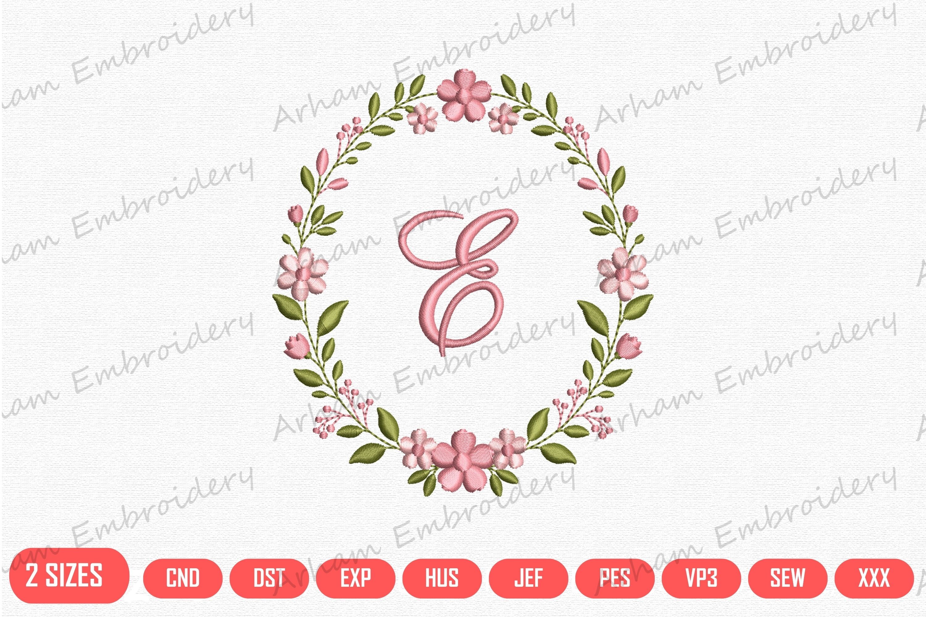 Elegant Floral Letter E Monogram