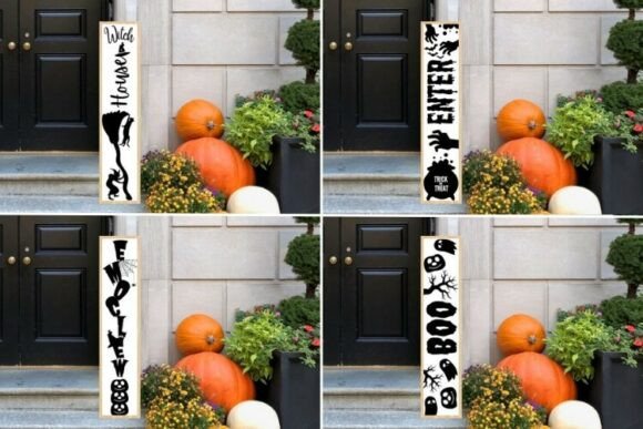 Halloween Porch Sign PNG Bundle