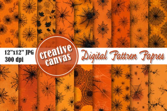 Halloween Spider Web Seamless Pattern