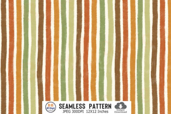Hand Drawn Fall Stripes Autumn Pattern