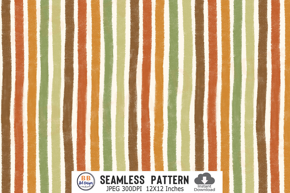 Hand Drawn Fall Stripes Autumn Pattern
